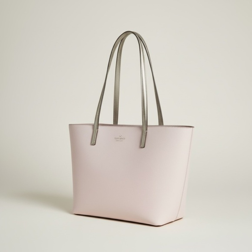 Kate Spade Blush Pink Saffiano Leather Tote Gold Strap NWOT Original Dust Bag